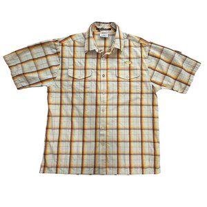 Southpole Mens XL Retro‎ Plaid Short Sleeve Button Up Shirt Hexagon Streetwear